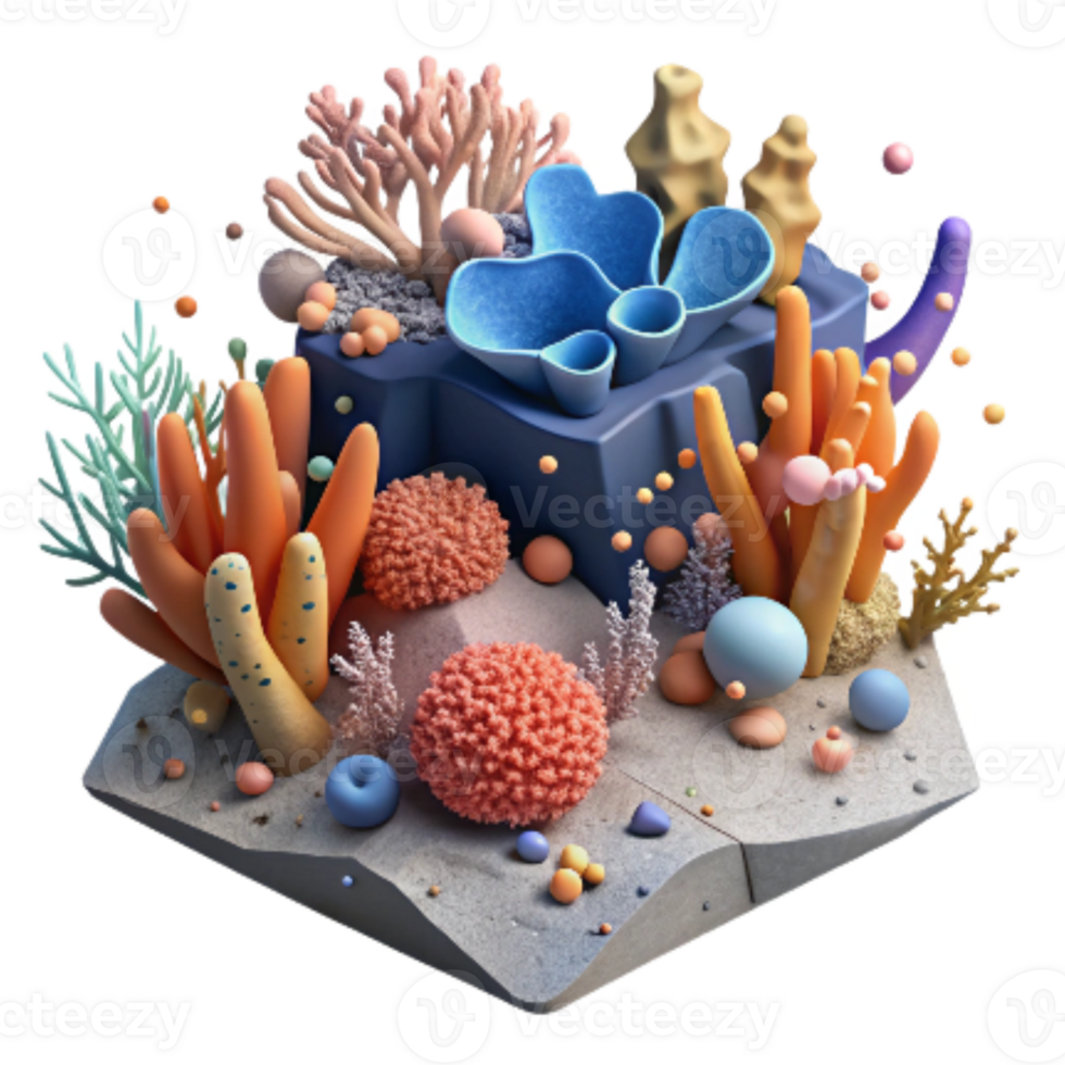 vibrant vintage Damaged Coral Reef Climate Change Effect Cutout Underwater Perspective png