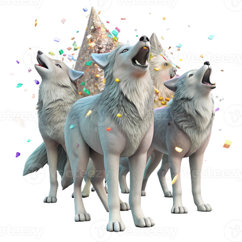 serene traditional Ai Tracking Wolf Pack in Snow Transparent Background exclusive png