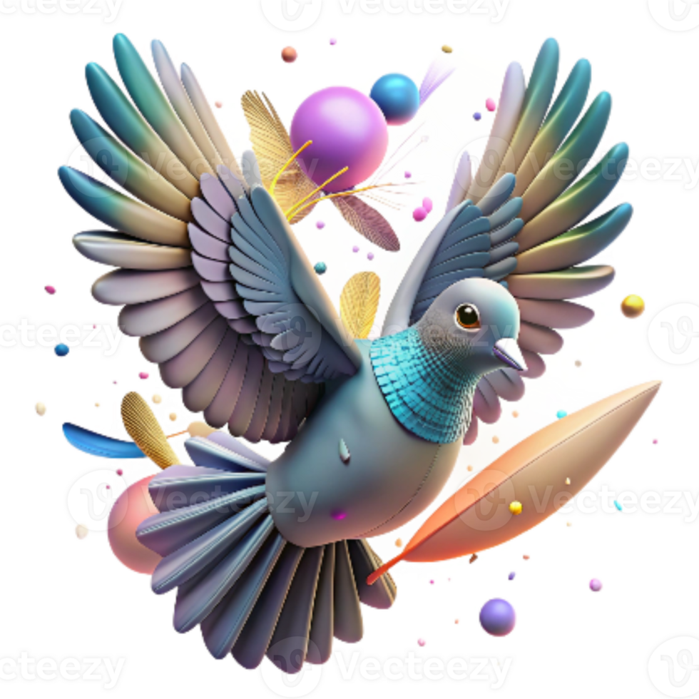 elegant abstract Bird in Flight with Clouds Isolated Element authentic png