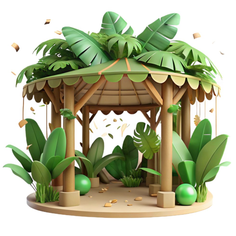 serene contemporary Dense Jungle Canopy Cutout Element original png