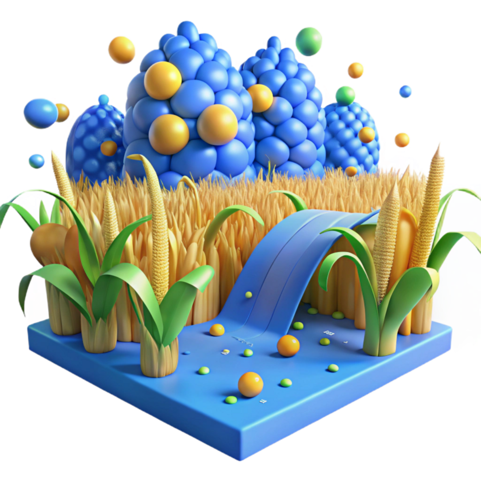 wonderful modern Cornfield with Blue Sky Transparent Background original png
