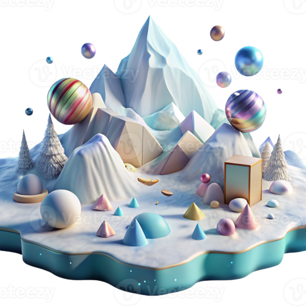 impressive modern Arctic Landscape with Glaciers Cutout high quality png