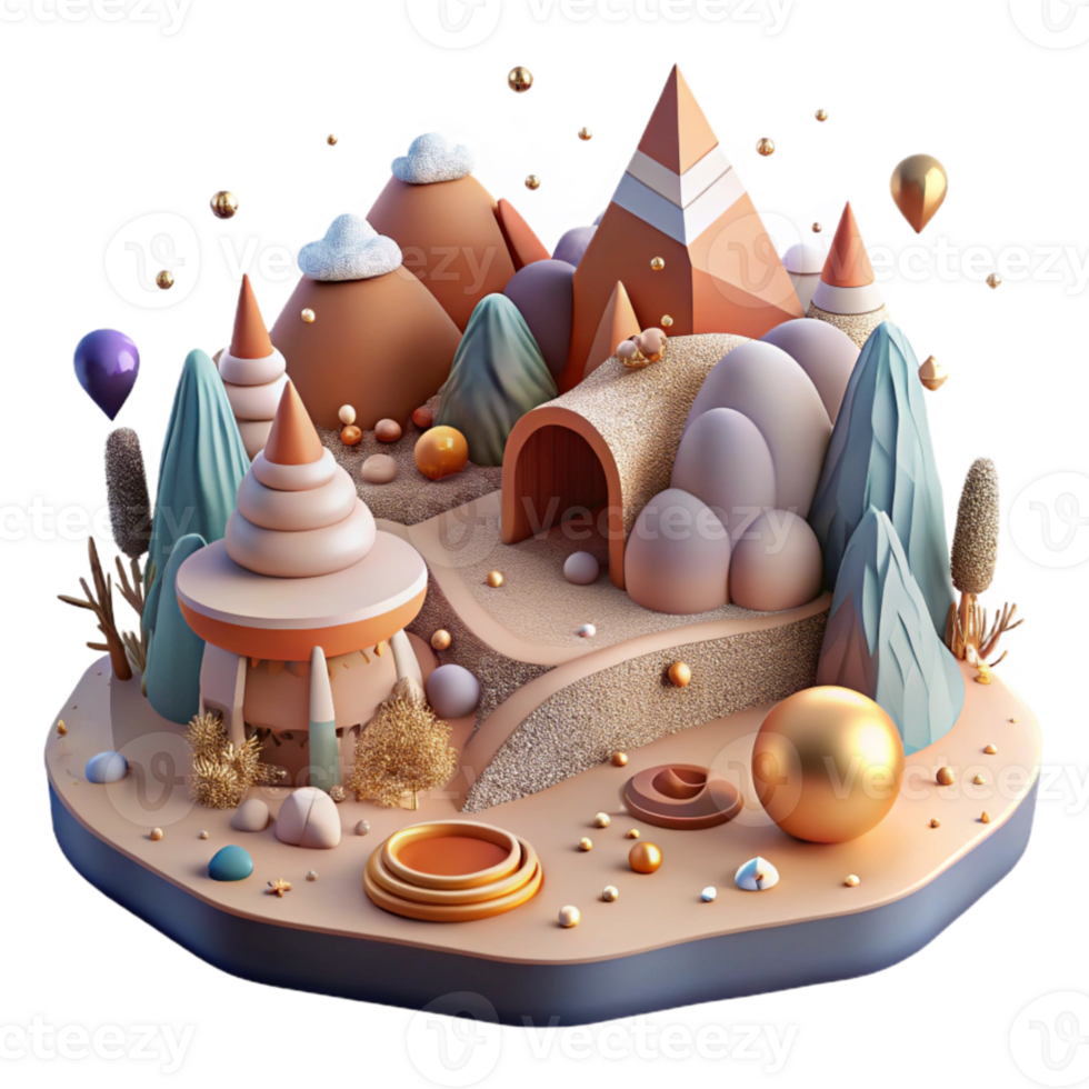 dramatic modern Changing Landscapes and Hibernation Isolated Detailed Illustration original png