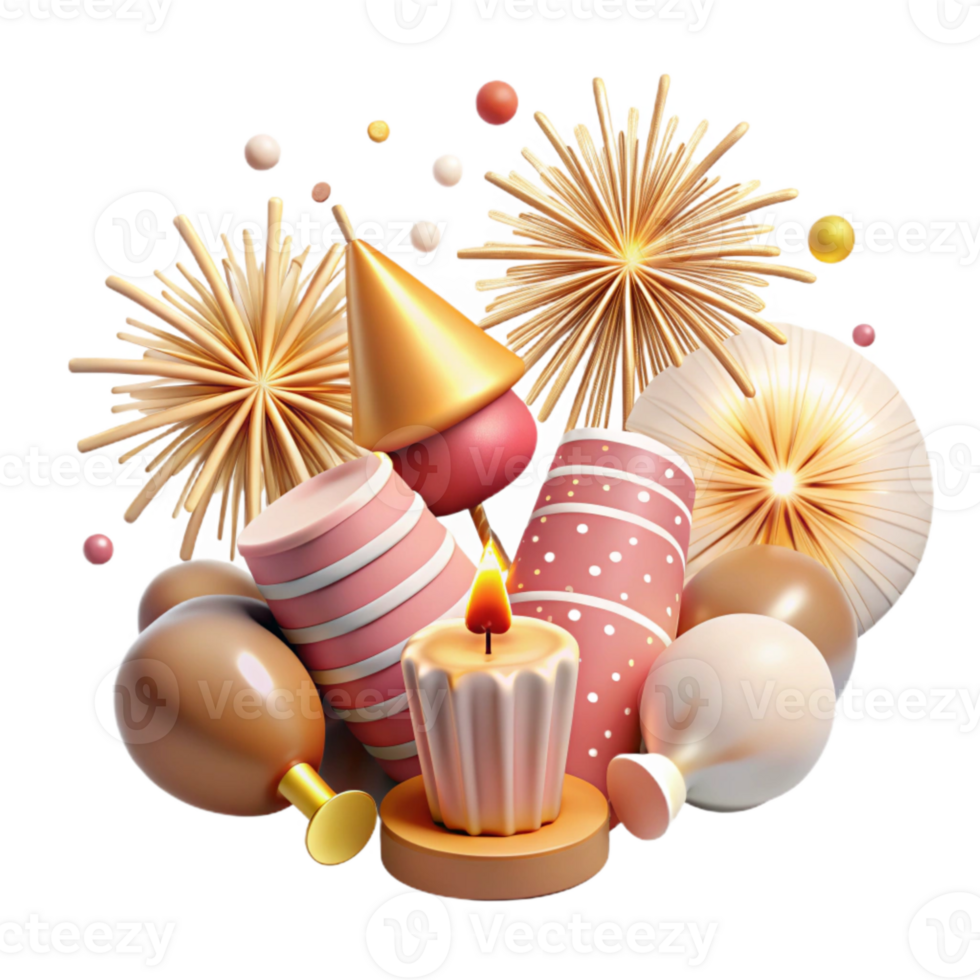 vibrant vintage Diwali Fireworks Display Isolated Sparkling Lights original png