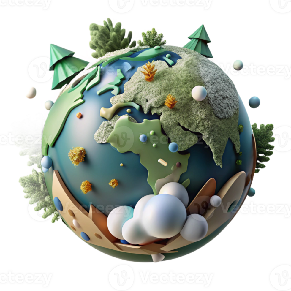dramatic classic Globe Showing Forest Coverage Cutout Element premium png