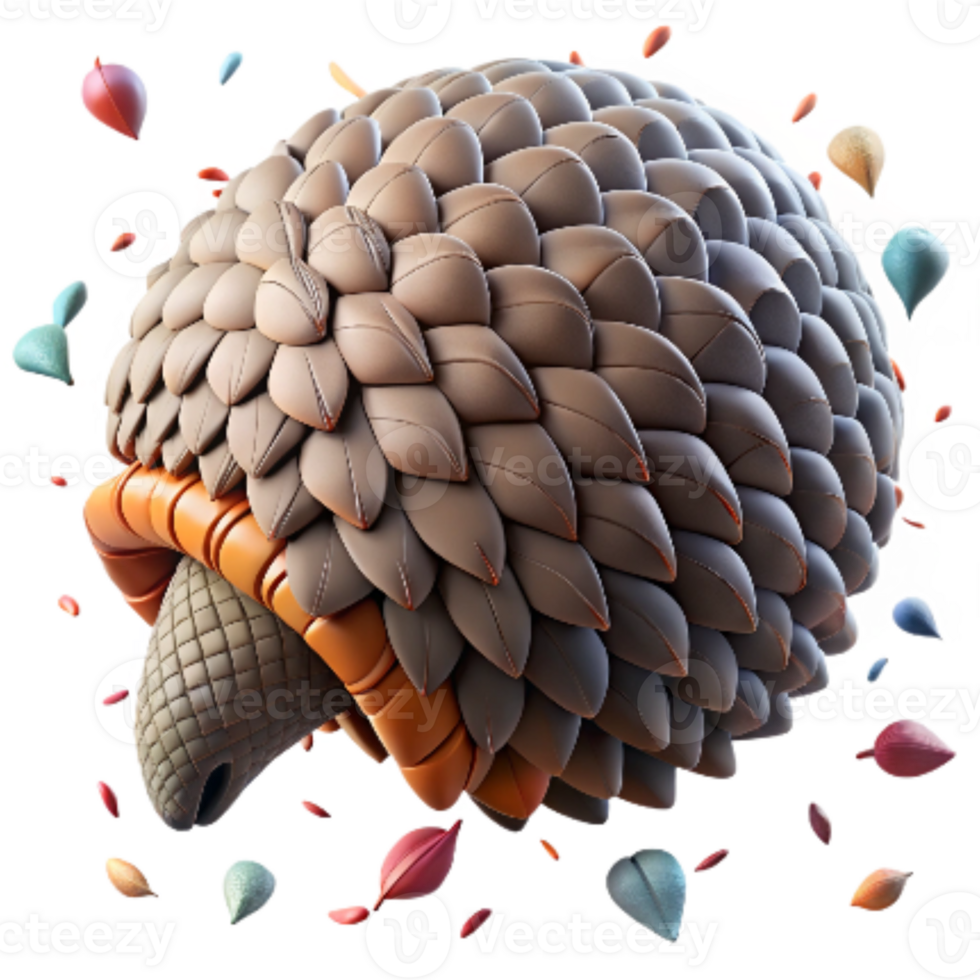 wonderful modern D Model of Pangolin Scale Micro View Isolated high resolution png
