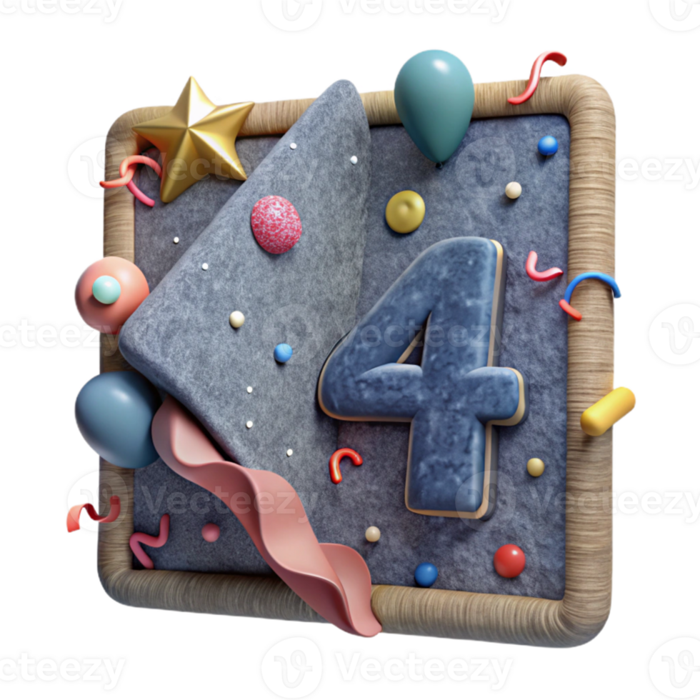 stunning modern Chalkboard Texture Number 4 Cutout Gray high quality png