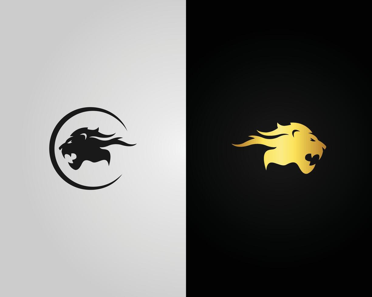 Abstract Geometric Lion Head Design Modern Template. vector