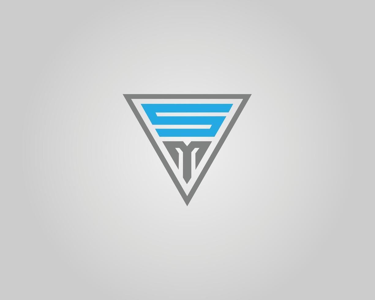 Triangle SM Letter Initial Logo Design Template. vector