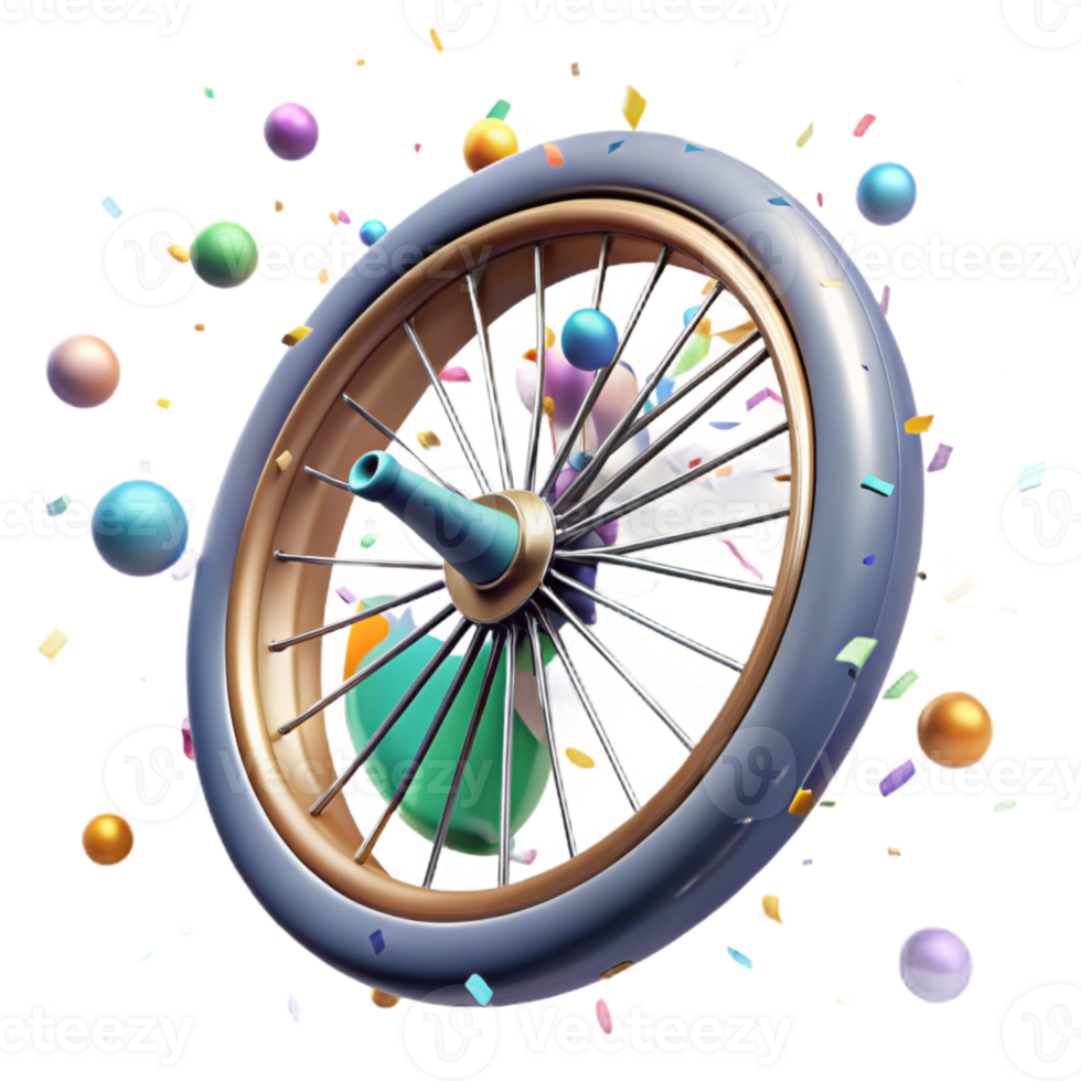 elegant rustic Bicycle Wheel Spinning Fast Transparent Background high quality png