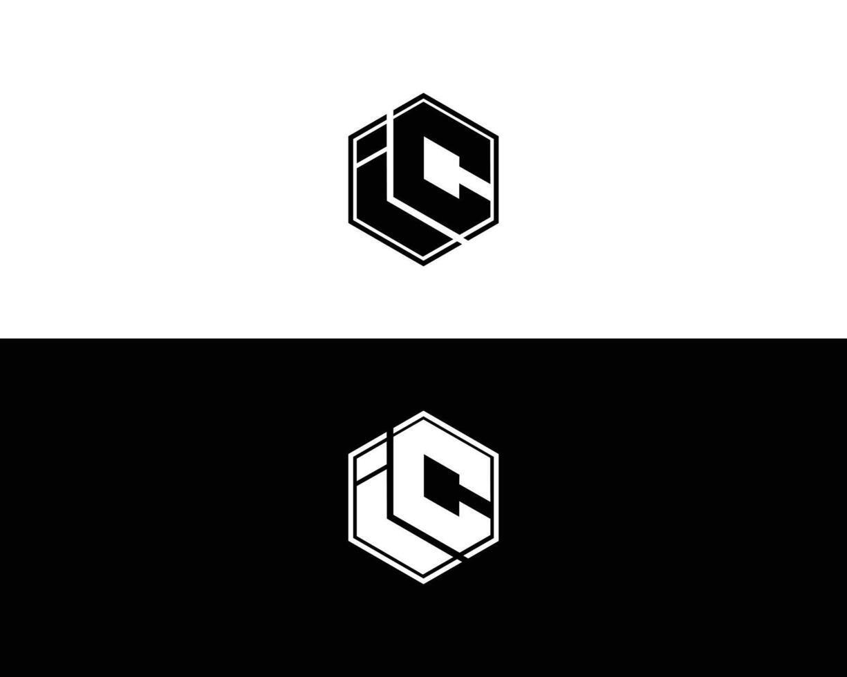Abstract IC or CI Letter Logo Icon Minimal Template. vector