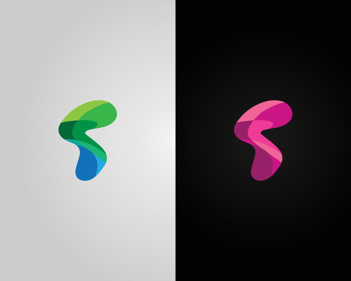 Abstract Letter S Logo Design with Smooth Shapes vector