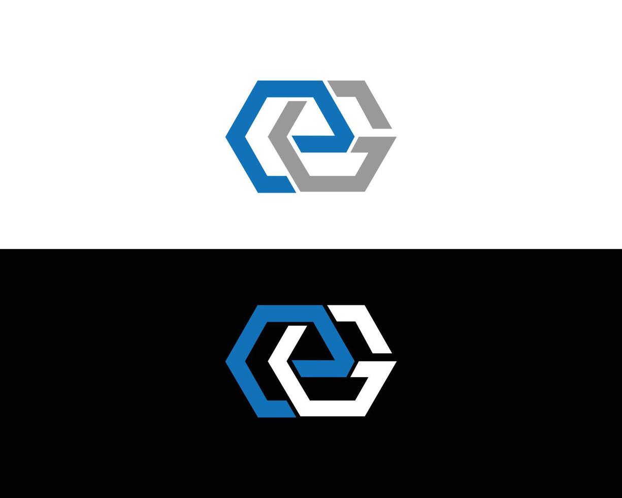 Abstract Letter EG or GE Logo Design Icon Minimal Template. vector