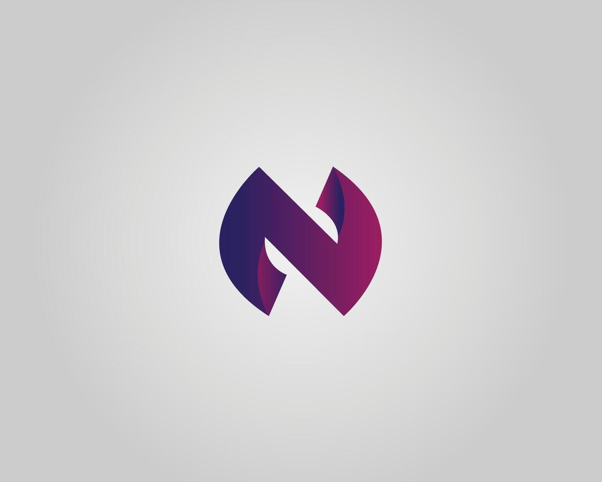 Modern and Stylish N Lettermark Logo Design vector