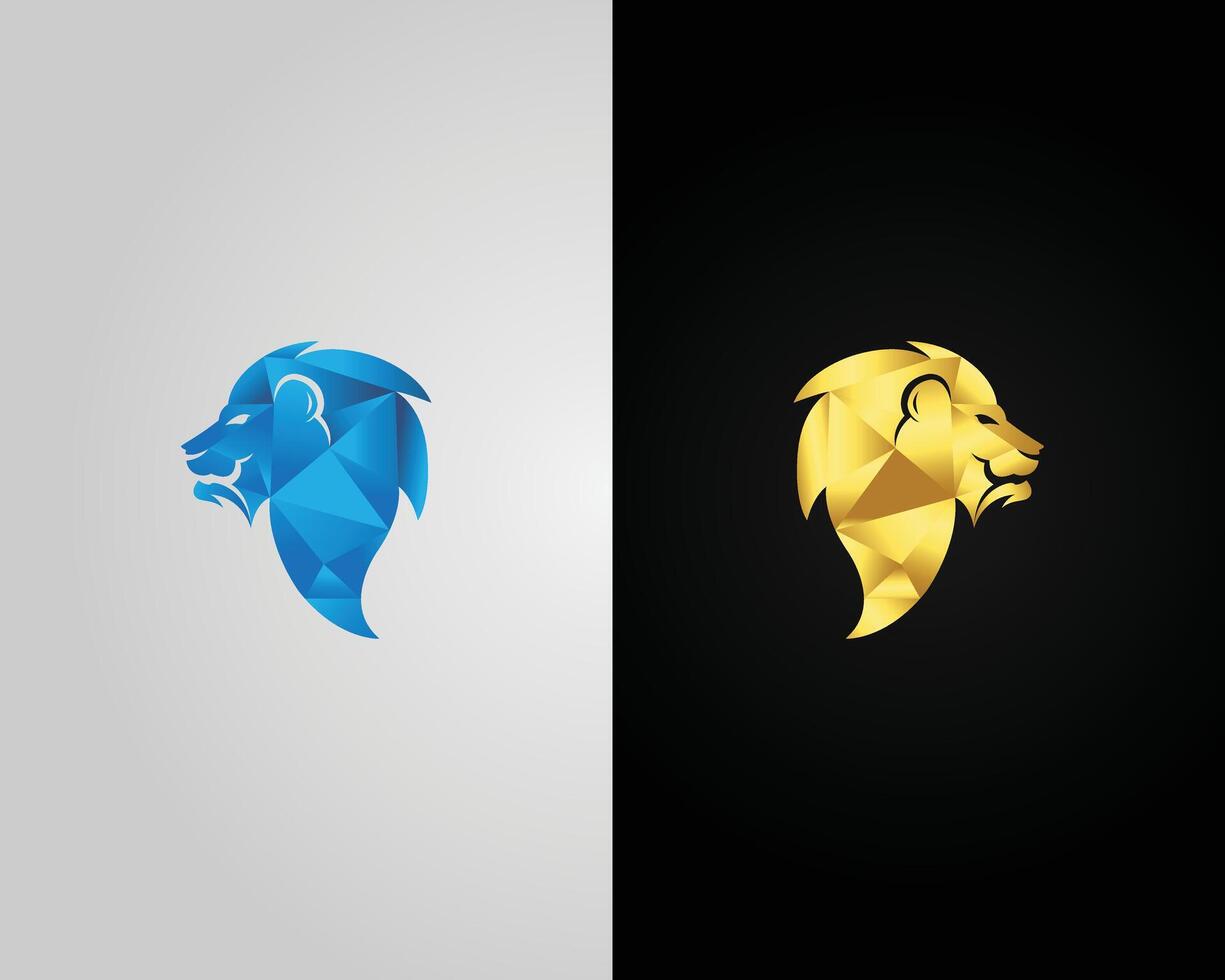 Geometric Lion Head Design Modern Template. vector