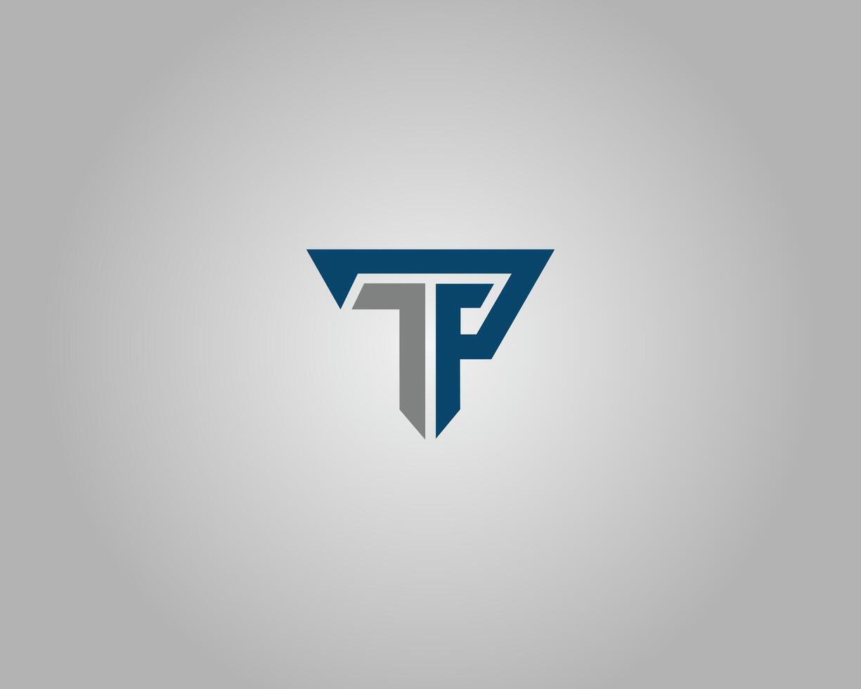 TP Lettermark Logo in Blue and Gray vector