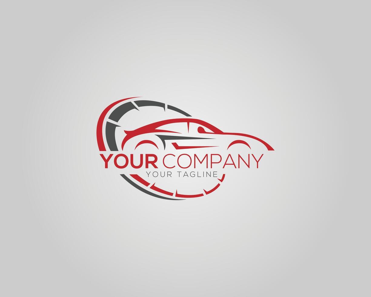 Modern Car with Speed and Dynamic Motion Logo Design Icon Minimal Template. vector
