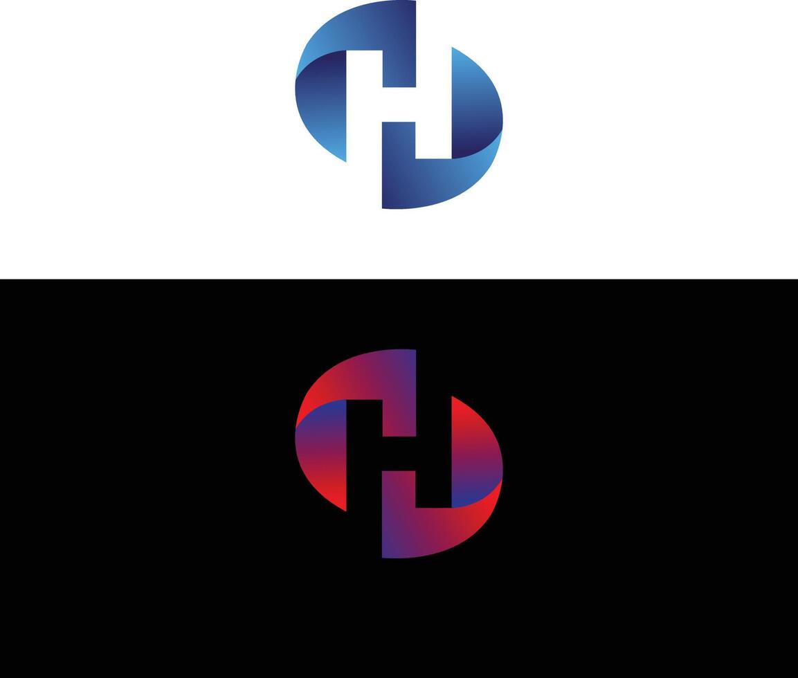 Abstract H Letter Logo Icon Minimal Template. vector