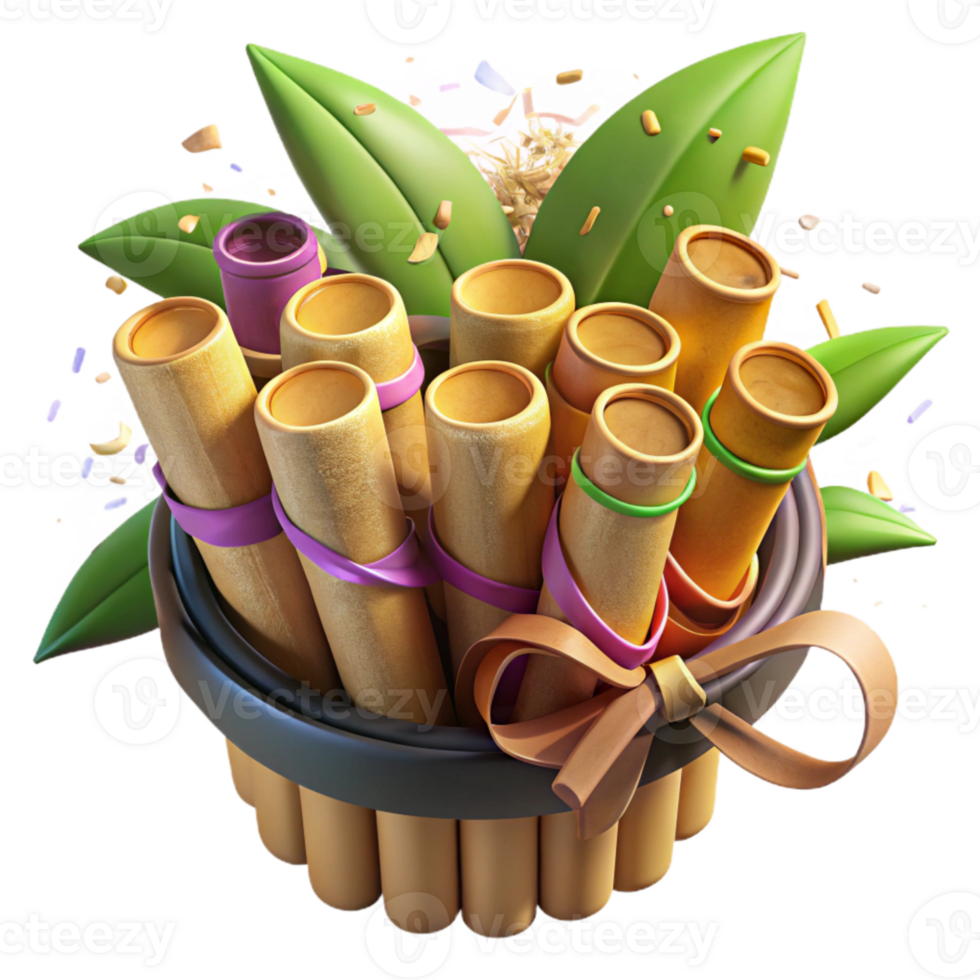 extraordinary vintage Bamboo Straws Bundle Isolated Cutout high quality png