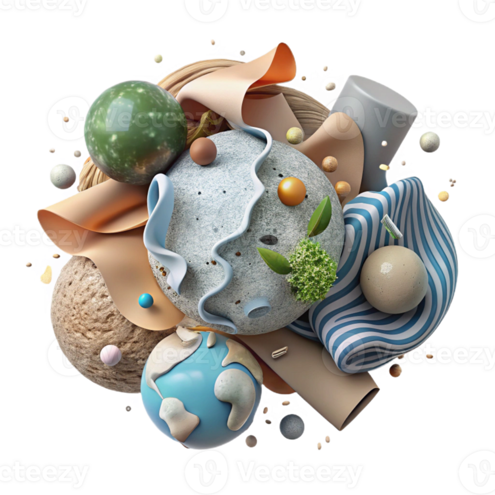 magnificent creative Environmental Degradation Top View Transparent Background high resolution png