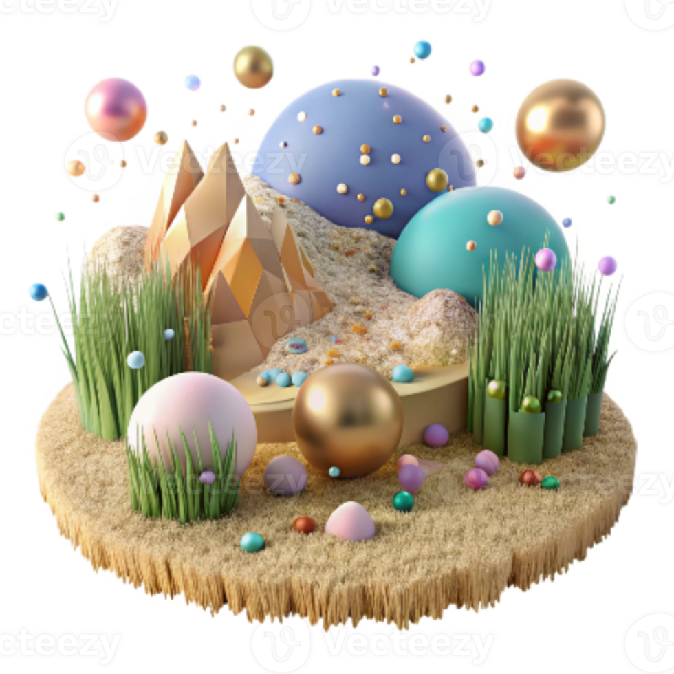 elegant abstract Diverse Grassland Landscape Scene Transparent Element original png