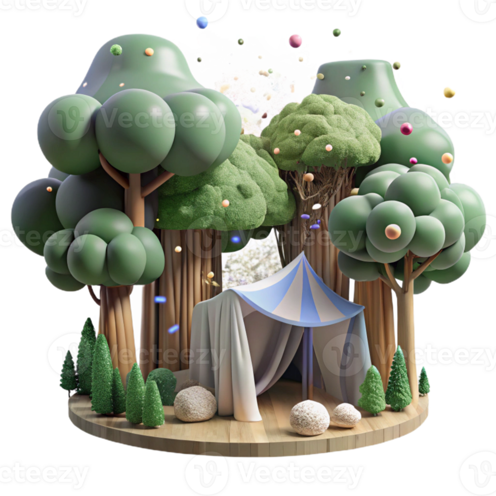 magnificent minimalist Forest Canopy Top View Transparent Background Cutout premium png