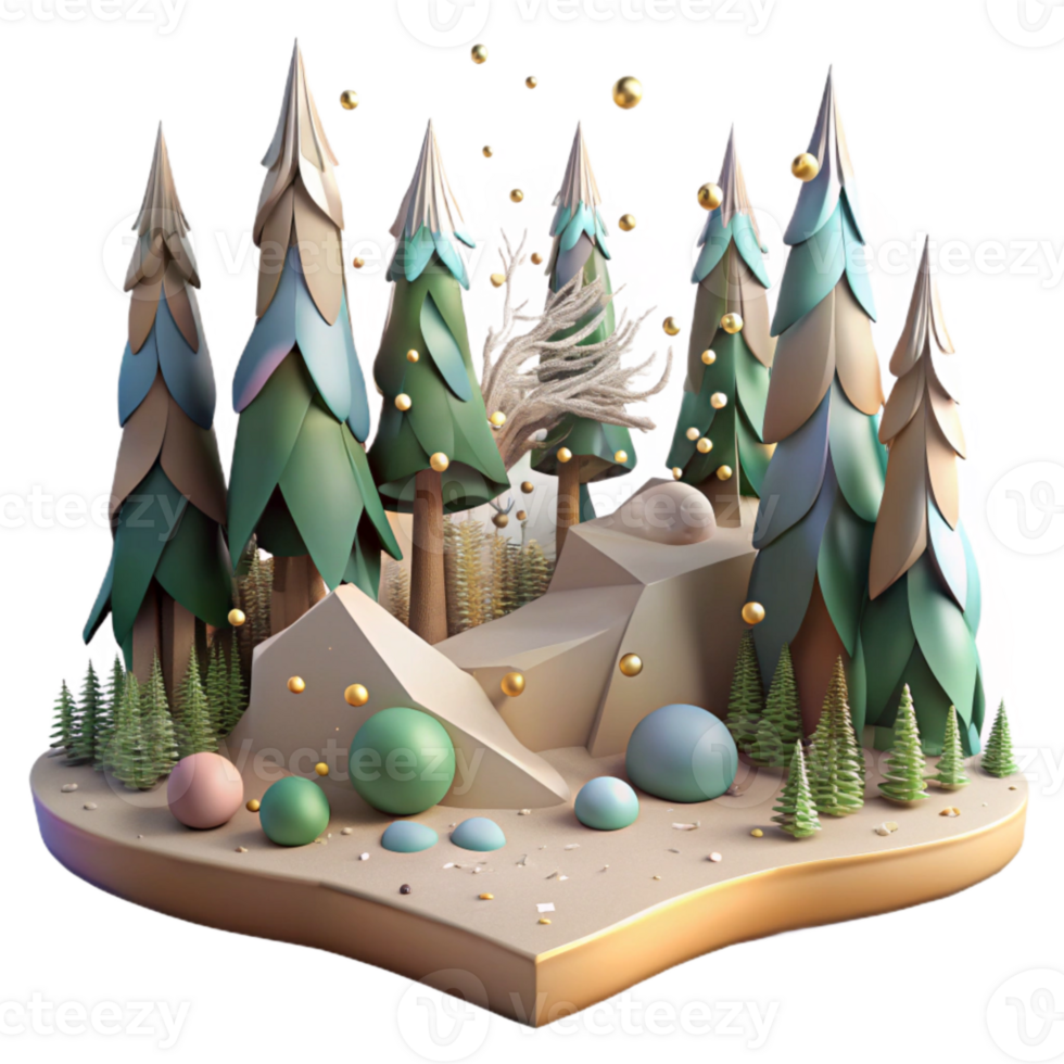 serene contemporary Forest Clearing Edge Isolated with Transition Zone png
