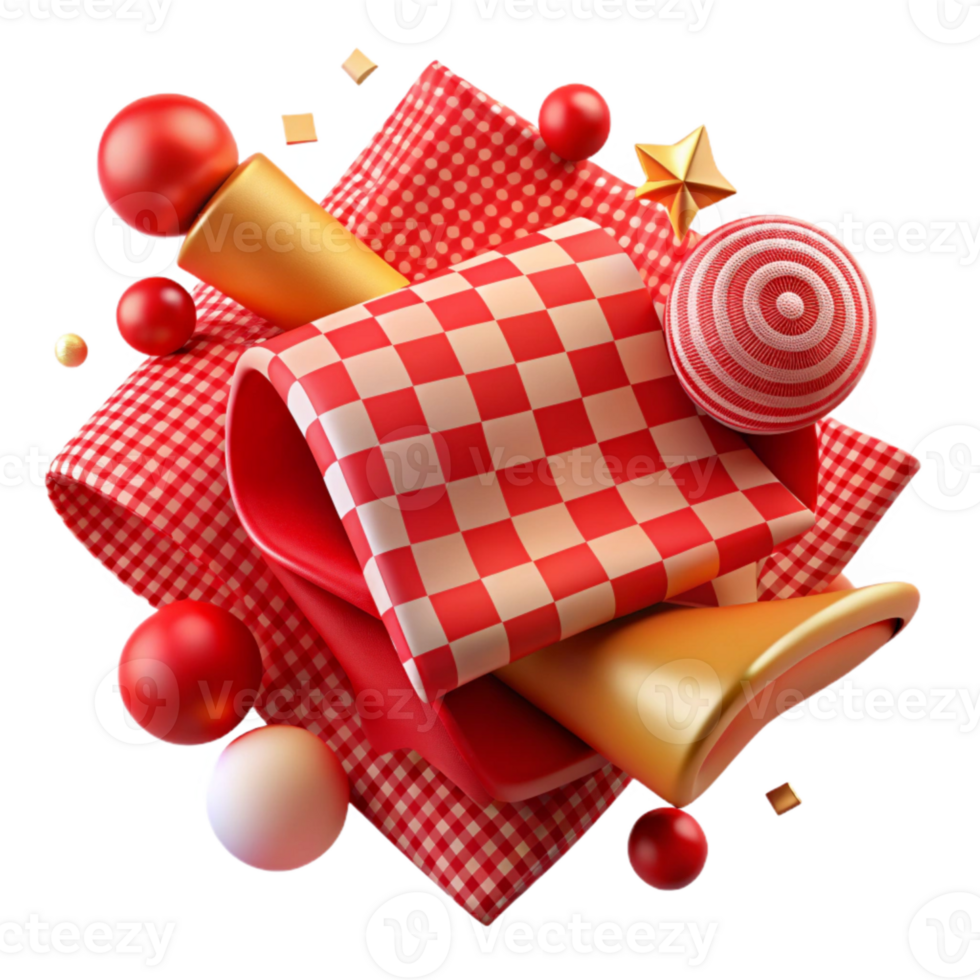 wonderful creative Dynamic Red Checkered Pattern Isolated Element high resolution png