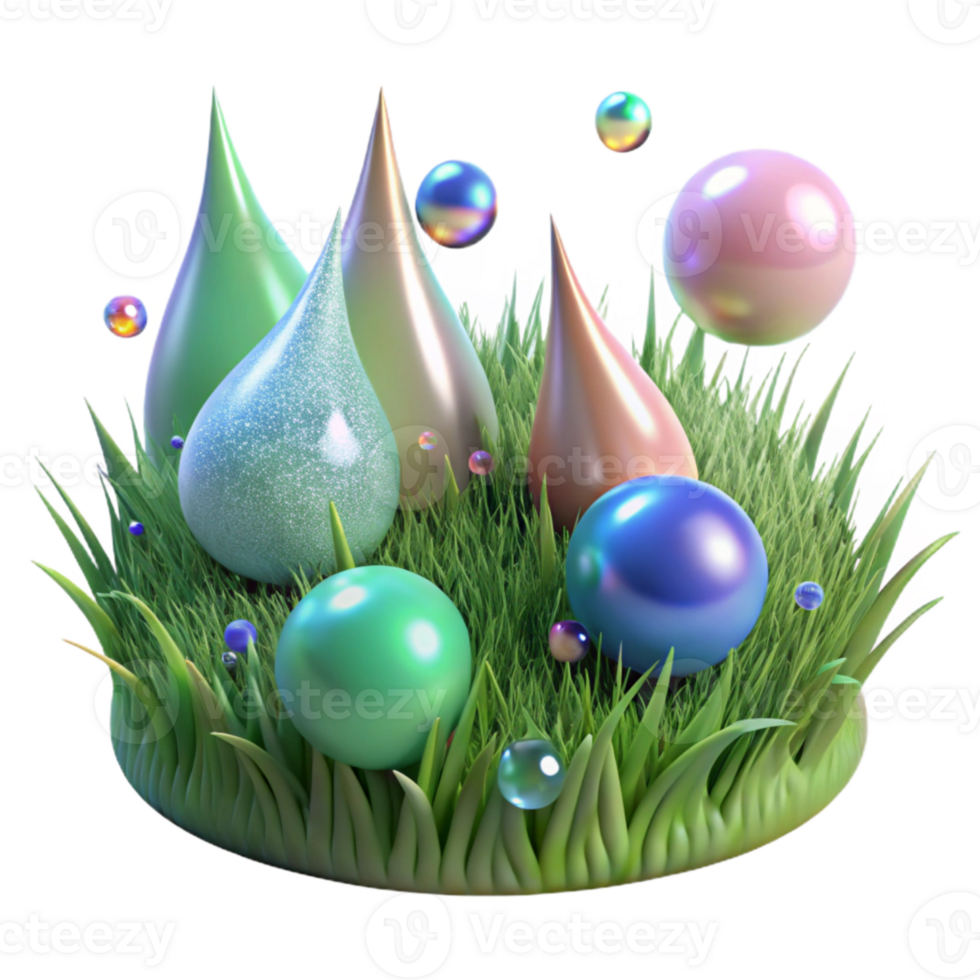 elegant traditional Dew Drops on Grass Cutout Transparent Background detailed png