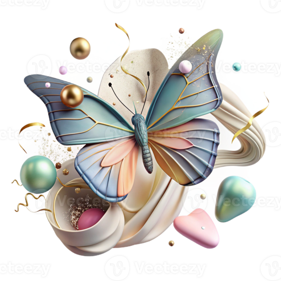 elegant contemporary Butterfly Emerging Early Spring Cutout Transparent Background png