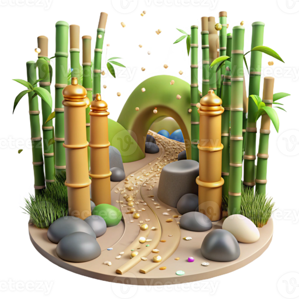 magnificent artistic Bamboo Forest Path Isolated Element genuine png