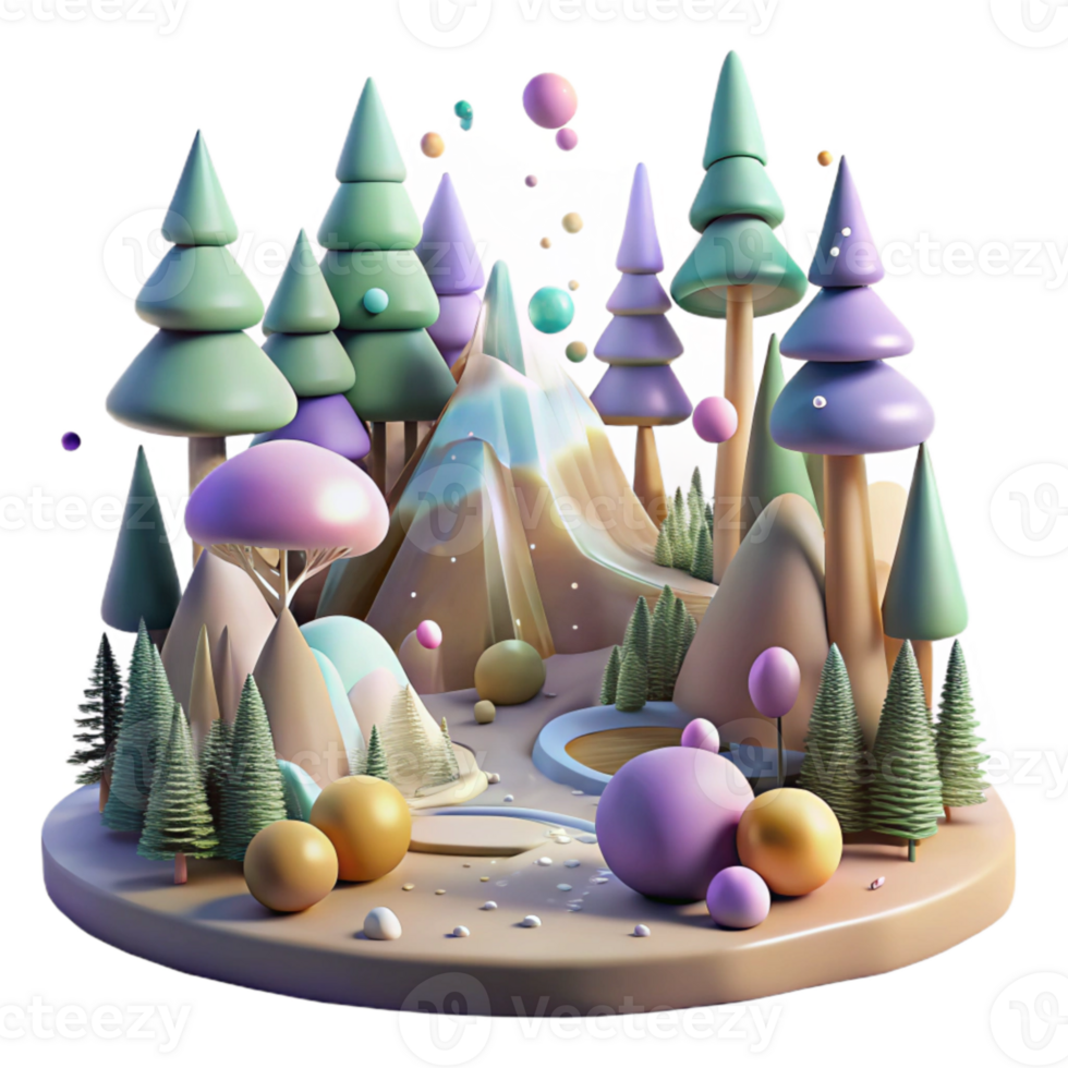 magnificent classic Diverse Forest Landscape Transparent Element png