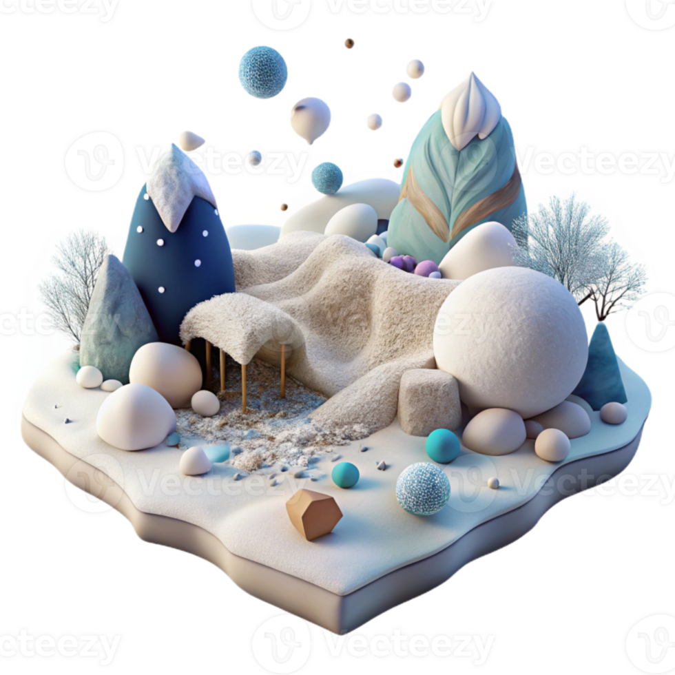 stunning traditional Arctic Tundra Landscape Isolated White Snow png
