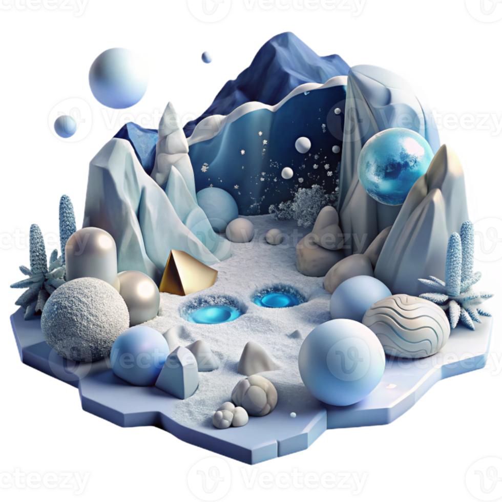 vibrant artistic Arctic Landscape Ice and Snow Transparent Element high quality png