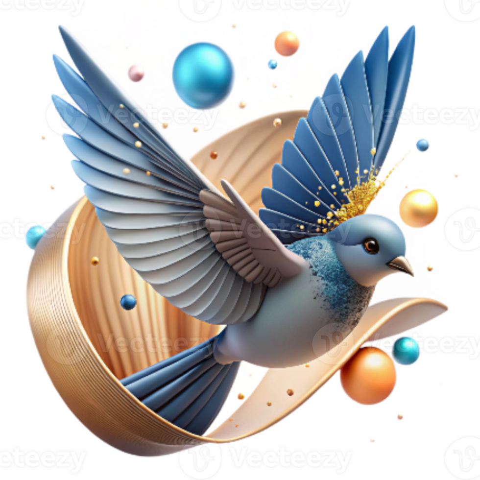 magnificent artistic Bird in Flight Against Blue Sky Transparent Background authentic png