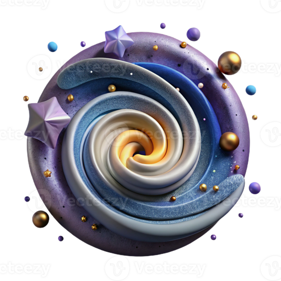 dramatic abstract Galaxy Arms Spiral Cutout with Star Clusters genuine png