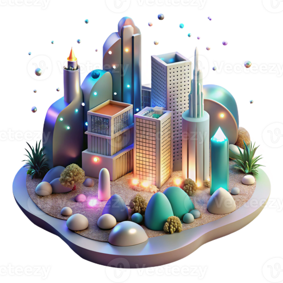 serene classic Cutout of City Lights Impacting Wildlife Habitat professional png