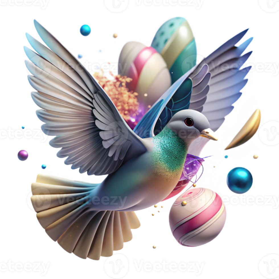 impressive abstract Bird in Flight with Clouds Isolated Element authentic png