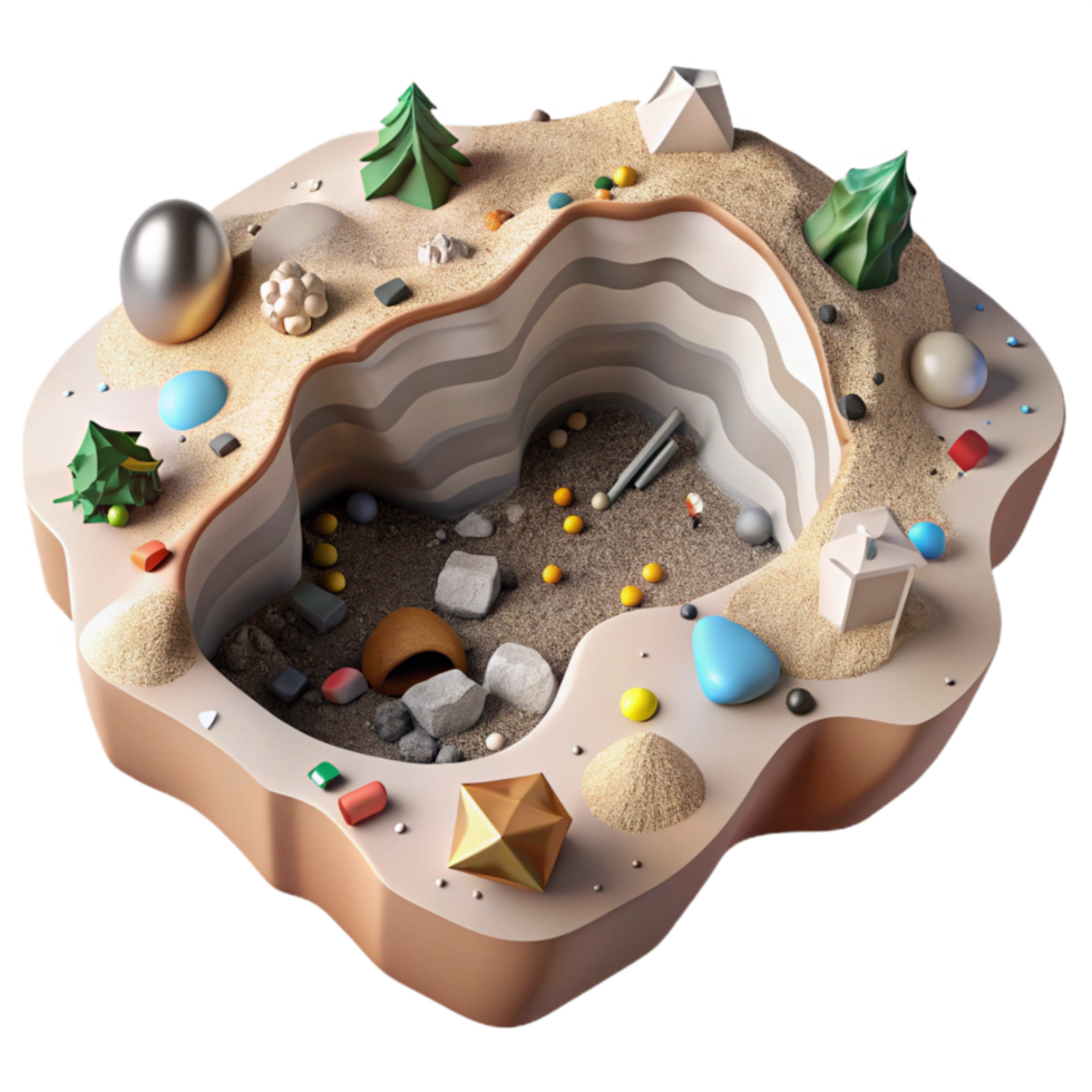 dramatic classic Destroyed Habitat Footprint Mining Transparent Background Top View png