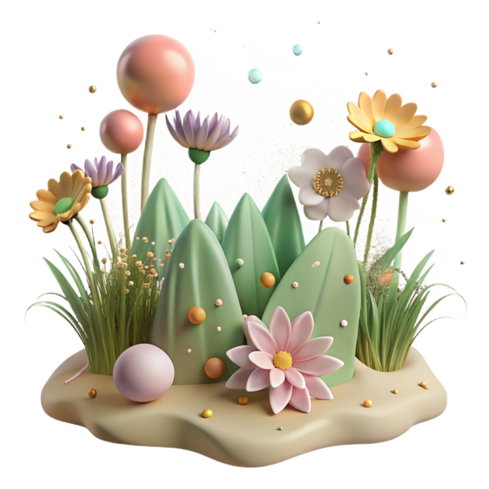 wonderful contemporary Forest Edge Wildflowers Transparent Background authentic png