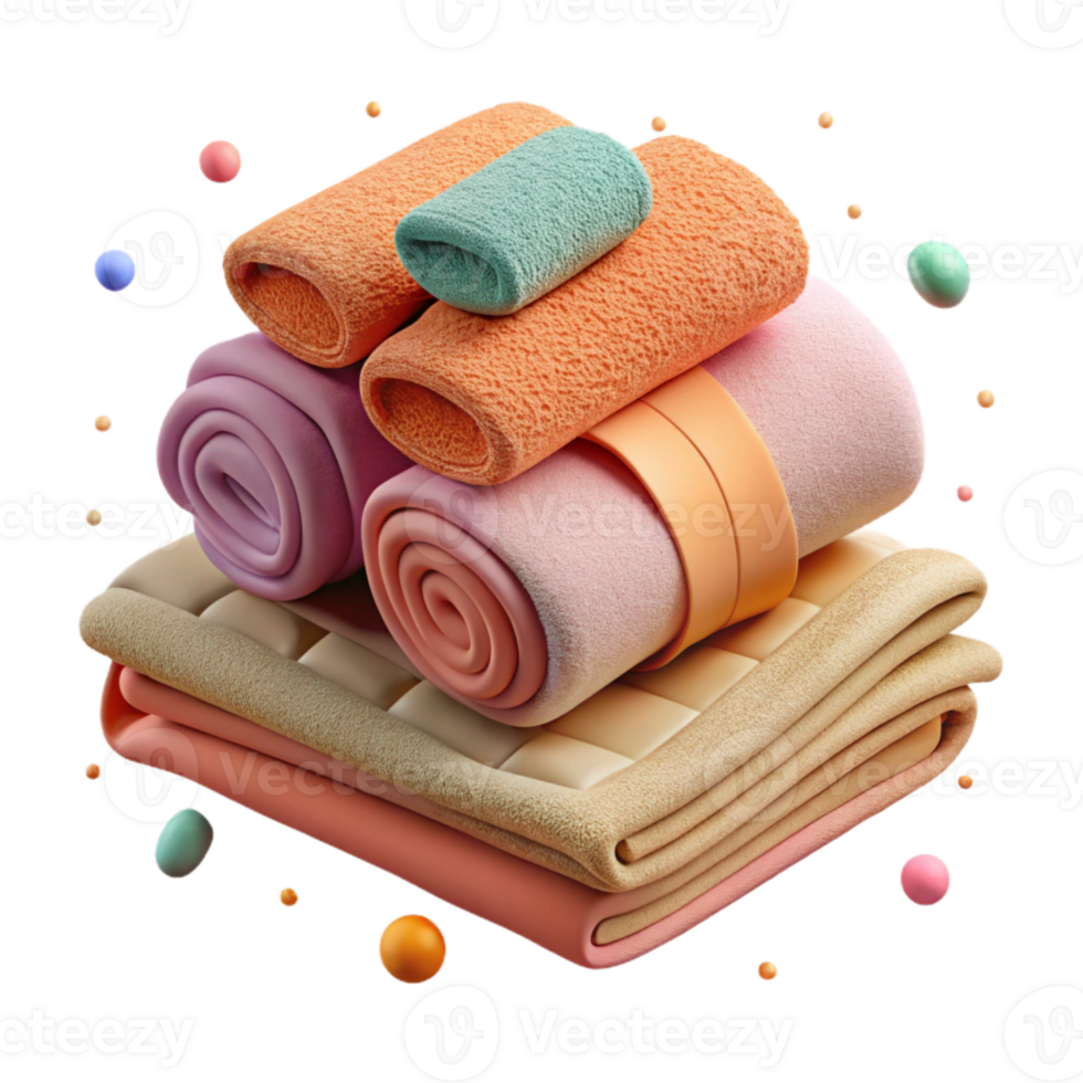 magnificent modern Bathroom Towels Folded Neatly Isolated detailed png