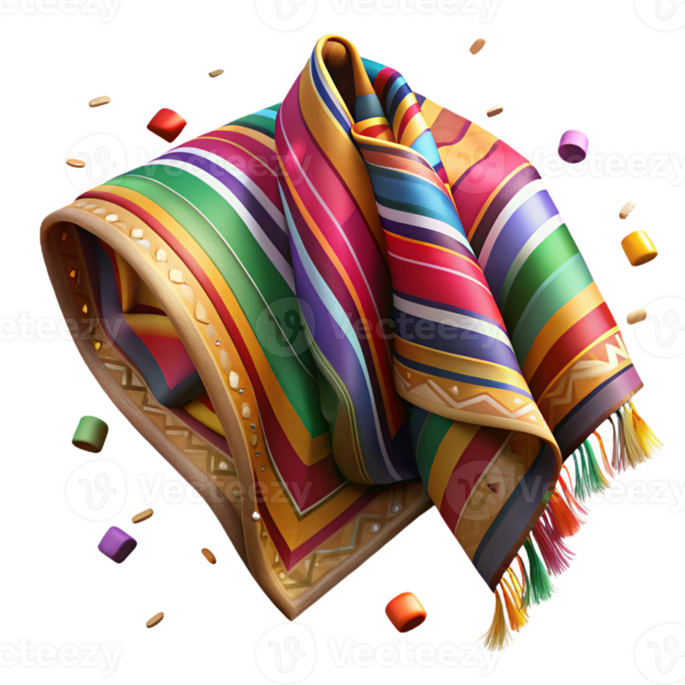 magnificent artistic Bolivian Aguayo Textile with Geometric Design Isolated exclusive png