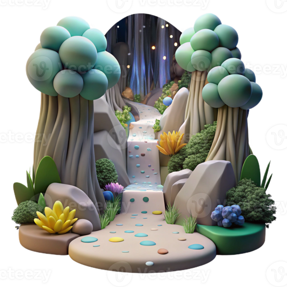 stunning rustic Forest Path Leading to Waterfall Transparent exclusive png
