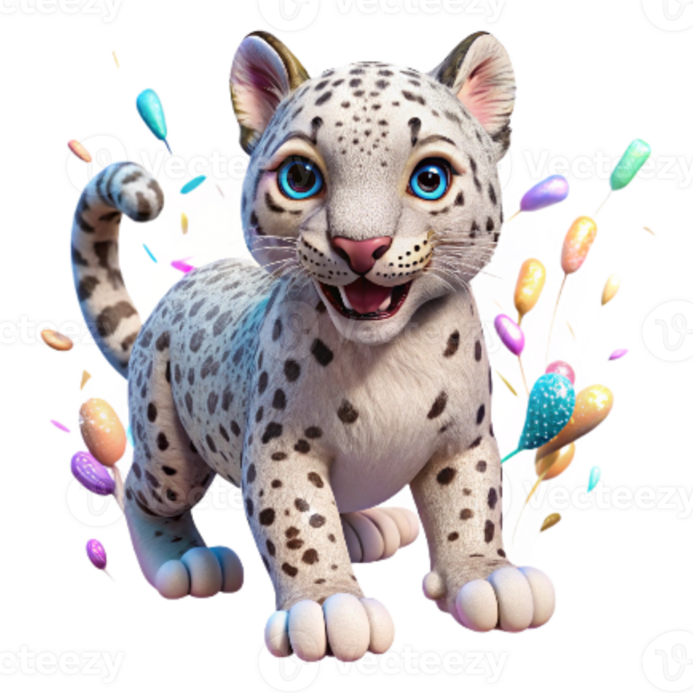 serene contemporary Drone Footage of Snow Leopard Cub Isolated premium png