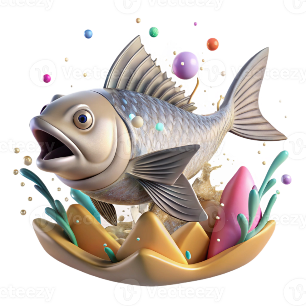 serene vintage Fish Jumping Out of Water Isolated Element Dynamic Splash professional png