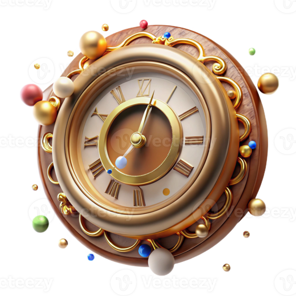 impressive classic Antique Clock Face Close Up Transparent Background professional png
