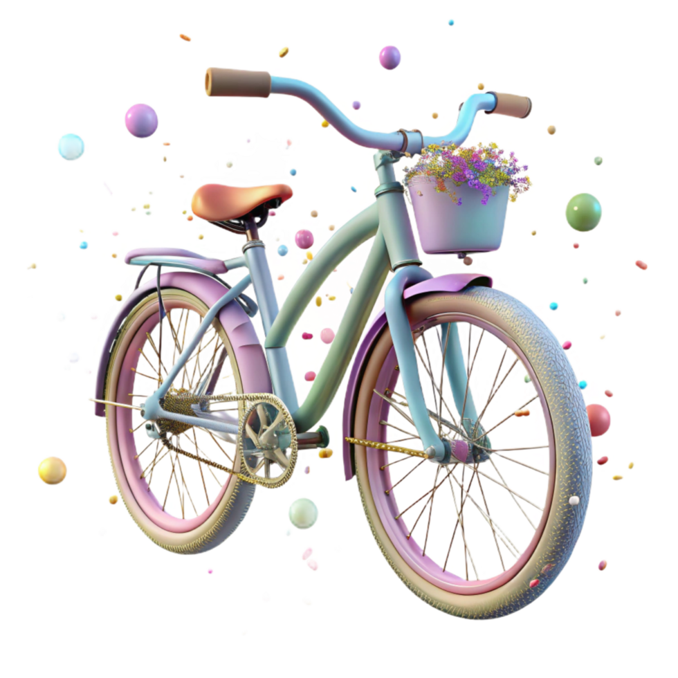 serene traditional Bicycle Front View Isolated Transparent Background professional png