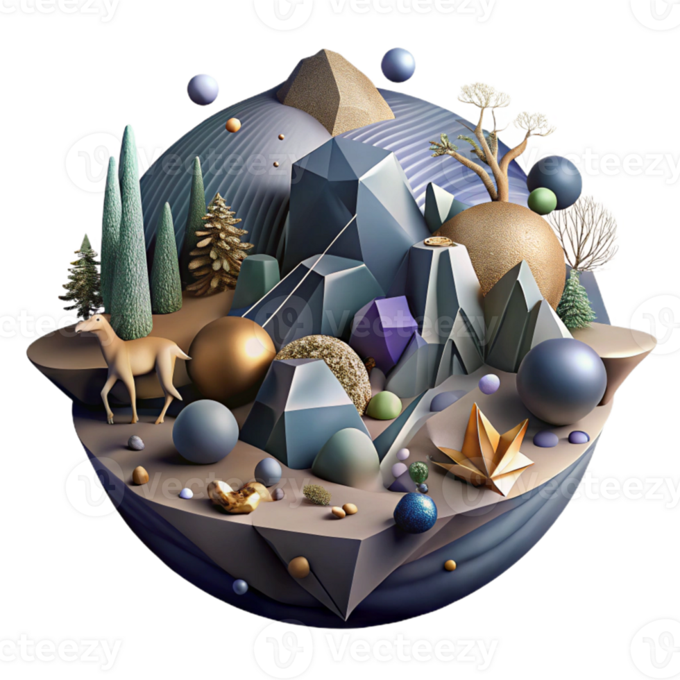 dramatic modern Fragmented Ecosystems and Wildlife Corridors Transparent Background Dark and Moody premium png