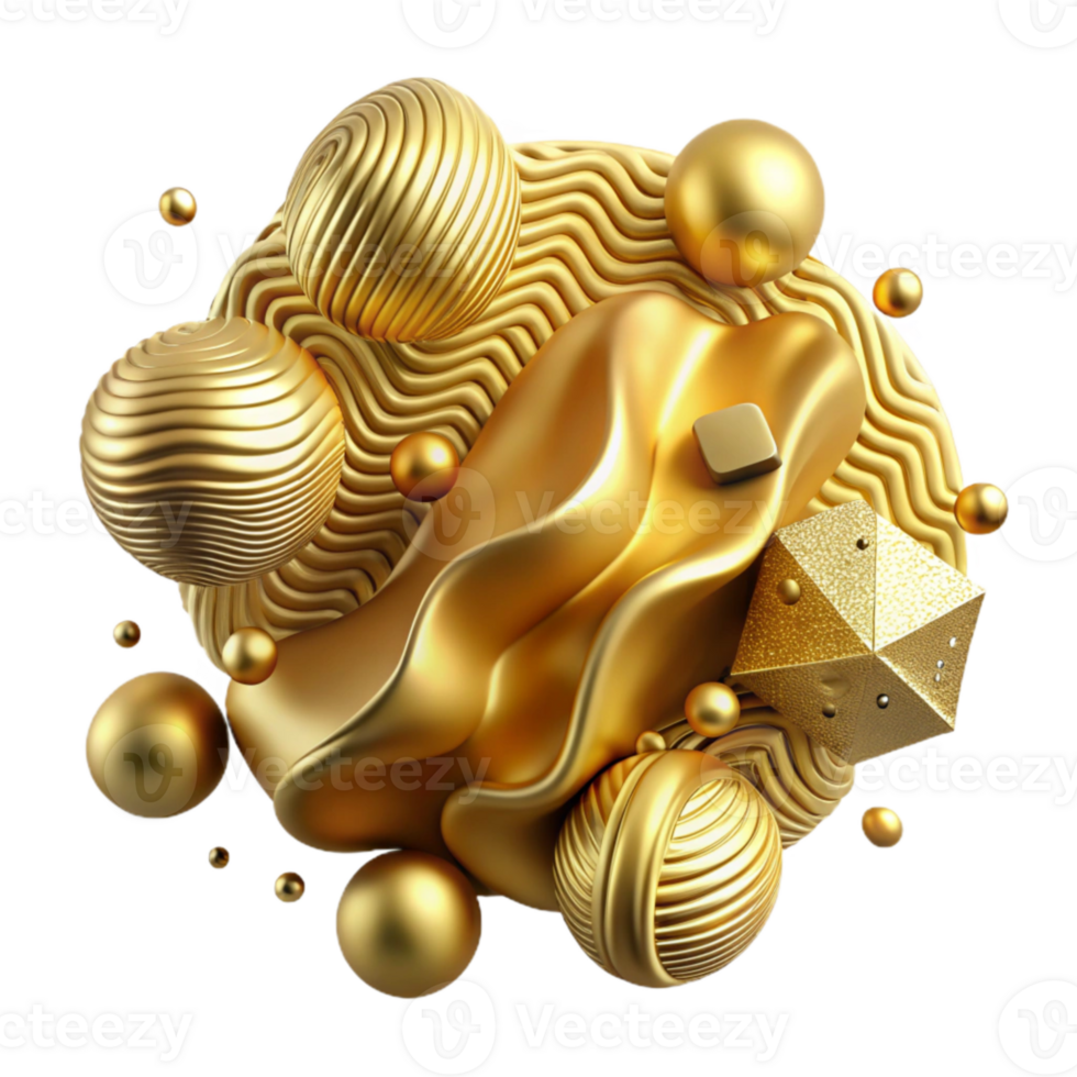 wonderful contemporary Abstract Pattern Number 2 Cutout Gold high resolution png