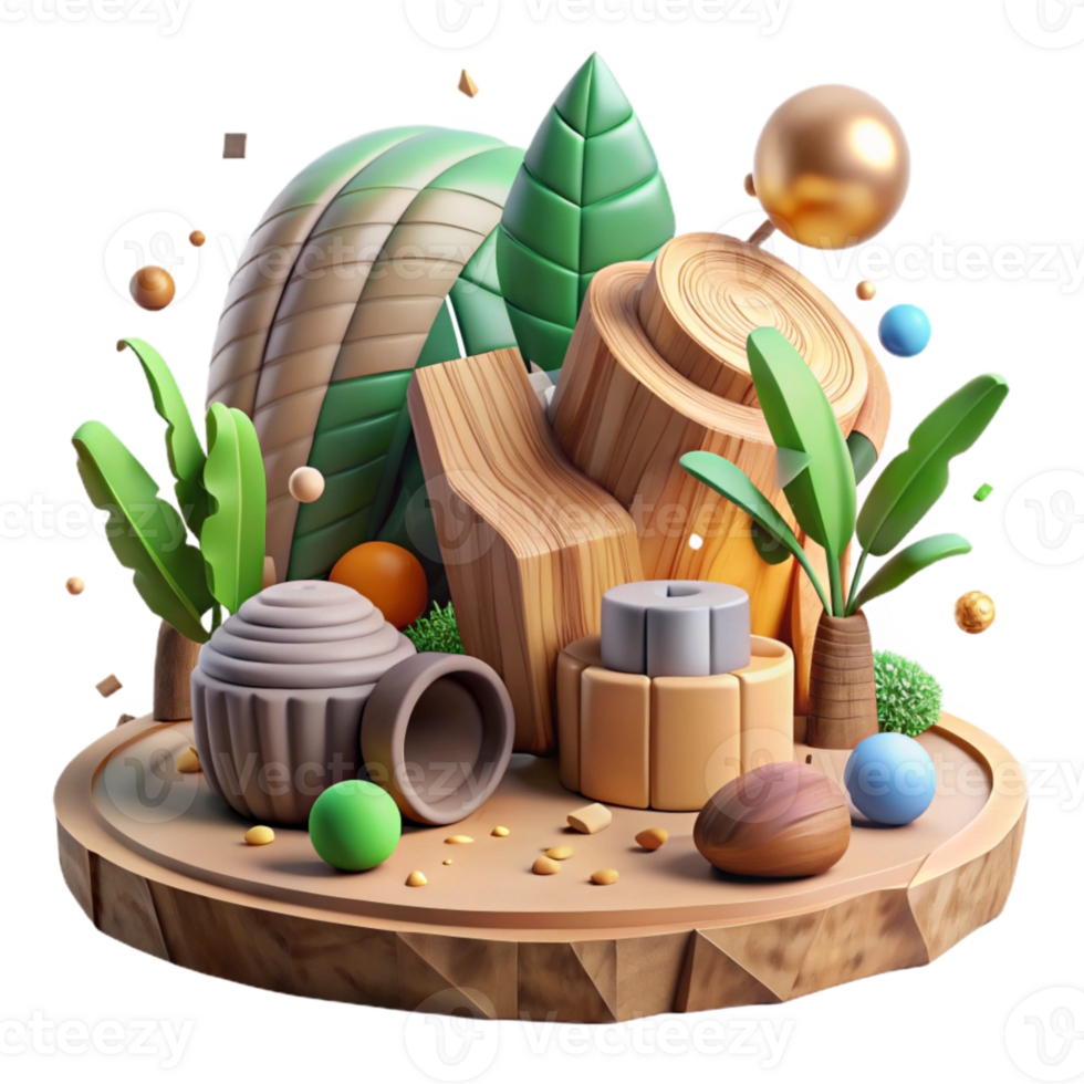 stunning vintage Deforestation Scene Realistic Style Isolated premium png